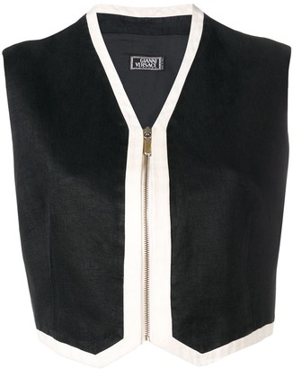 Versace Pre-Owned 1990's Cropped Zipped Vest