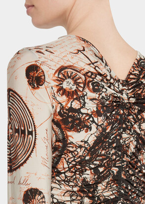 Marine Serre】Tattoo Print Midi Dress