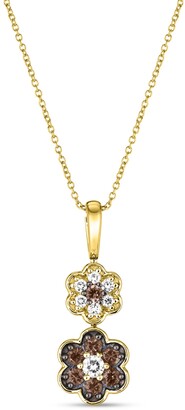 LeVian Chocolate Diamond & Vanilla Diamonds 18" Pendant Necklace (3/8 ct. t.w.) in 14k Rose, Yellow or White Gold