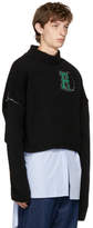 Thumbnail for your product : Raf Simons Black Cropped University Badge Sweater