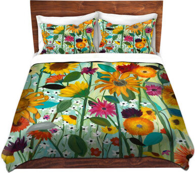 DiaNoche Designs Sunflower Duvet Cover Set