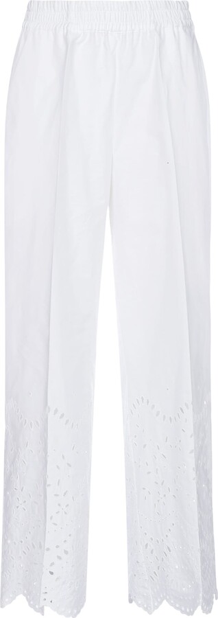 P.A.R.O.S.H. Cosan Broderie Anglaise Cotton Trousers - ShopStyle Pants