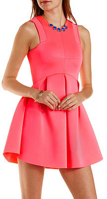 Charlotte Russe Architectural Pleated Skater Dress