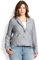 Thumbnail for your product : Eileen Fisher Eileen Fisher, Sizes 14-24 Linen Shaped Short Jacket