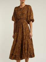 Thumbnail for your product : Zimmermann Juniper Floral Print Linen Midi Dress - Womens - Gold Multi