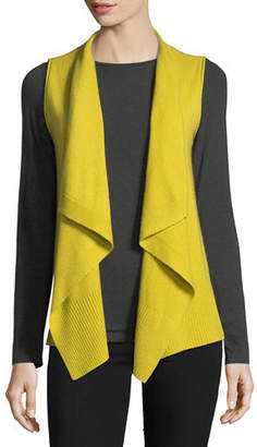 Neiman Marcus Exposed-Seam Cashmere Vest