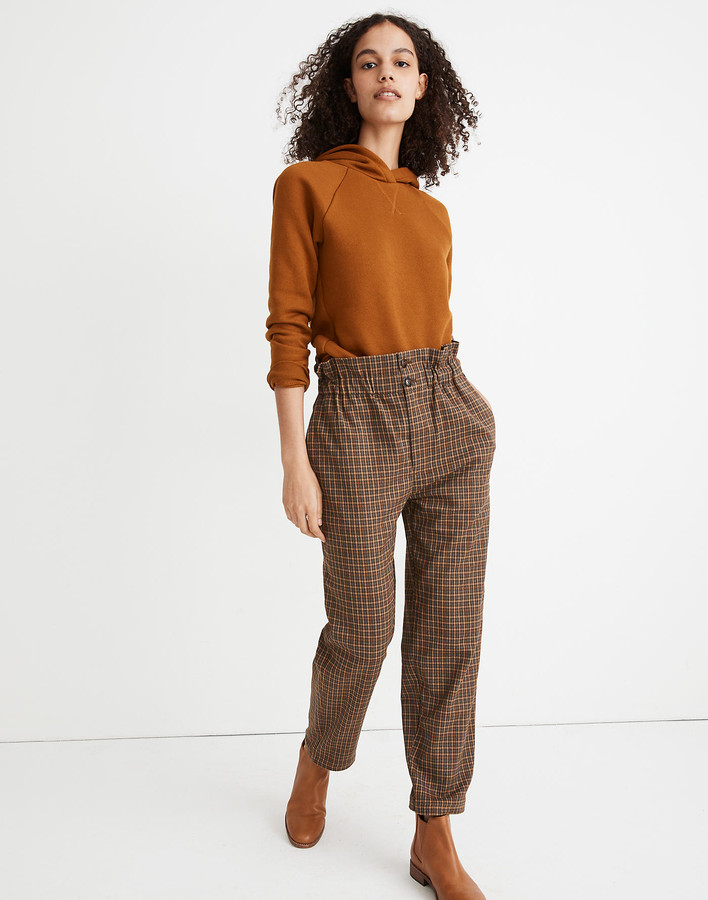 Madewell Plaid Paperbag Tapered Pants - ShopStyle