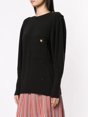 Chanel Pre Owned Cashmere Dolman Sleeve Jumper