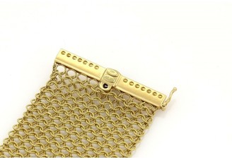 Judith Ripka 18K Yellow Gold Diamonds Mesh Flex Bracelet