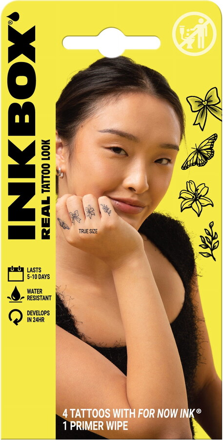 Inkbox Temporary Tattoos, Spring Harmony, 4 Pack