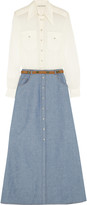 Thumbnail for your product : Alessandra Rich Georgette blouse and chambray maxi skirt set