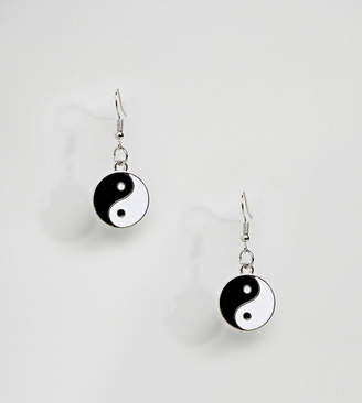 Reclaimed Vintage Inspired Earrings With Yin Yang