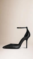 Thumbnail for your product : Burberry Point-toe Python Pumps