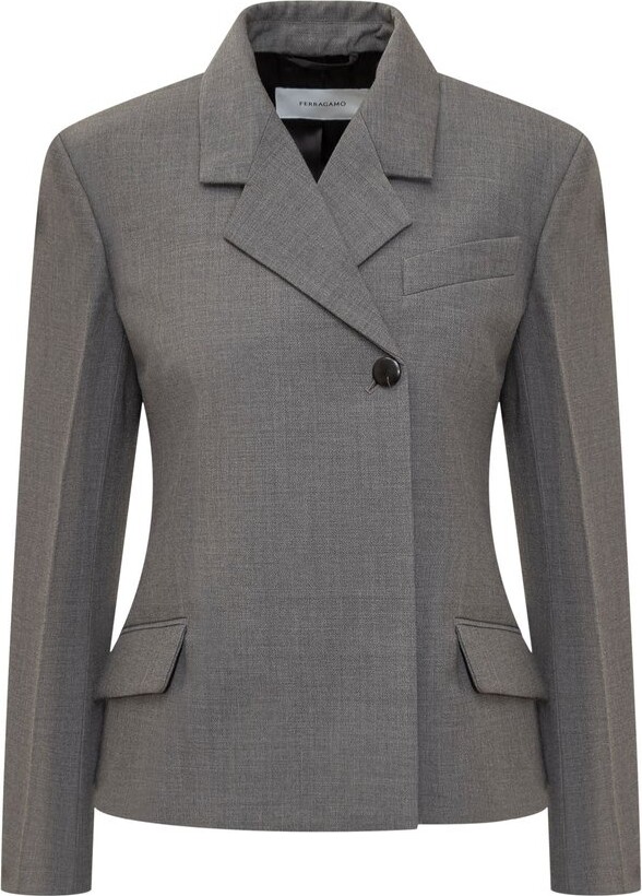 Ferragamo Double-Breasted Tailored Blazer