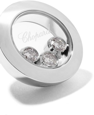 Chopard 18kt white gold Happy Diamonds Icons ear pins