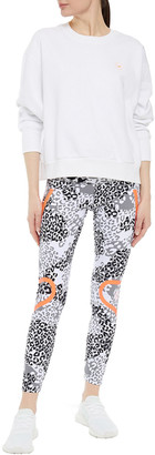 adidas by Stella McCartney TruePace reflective-trimmed leopard-print stretch leggings