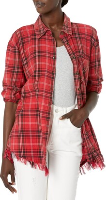 Angie Women's Flannel with Fringe Hem