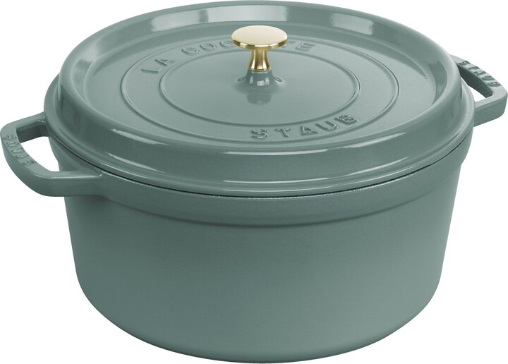 Staub Cast Iron 7 qt, Round, Dutch Oven, Eucalyptus