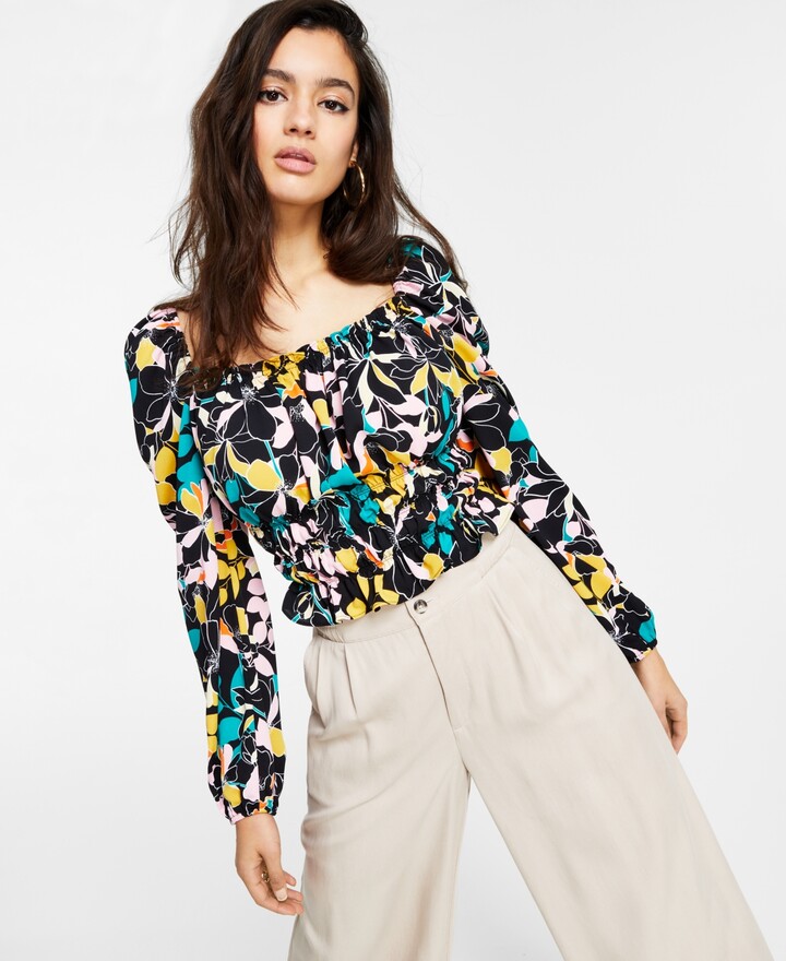 Bar III SquareNeck Blouse, Created for Macy's ShopStyle Tops