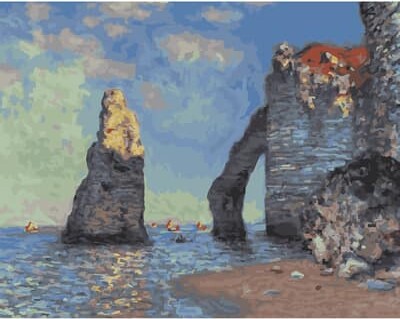 16" x 20" Cliffs at Etretat Paint-by-Number Kit with Wood Display Hanger by Artist's Loft®