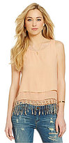 Thumbnail for your product : Chelsea & Violet Tiered Fringe-Trimmed Blouse
