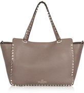 Thumbnail for your product : Valentino The Rockstud medium textured-leather trapeze bag