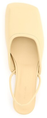 Low Classic SQUARED TOE SLINGBACK SANDALS 36 Beige Leather