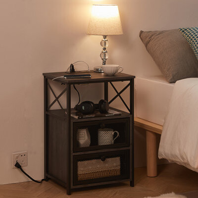 17 Stories Shept 2 - Drawer End Table Set and Built-In Outlets