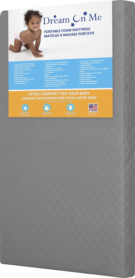 Dream on Me Aster 1.5" Fiber Portable/Mini Crib Foam Mattress