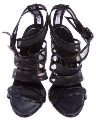 Loeffler Randall Leather Mesh-Trimmed Sandals