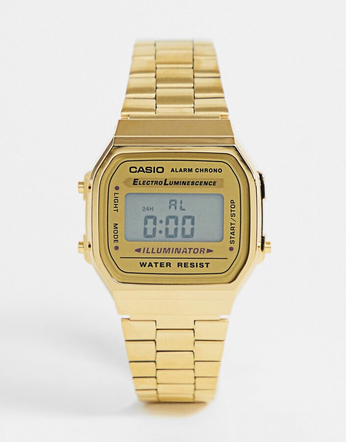 Casio A168WG-9EF gold plated digital watch - ShopStyle