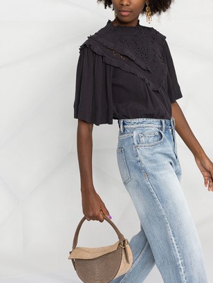 Etoile Isabel Marant Ruffle Detail T-Shirt With Broderie Anglaise