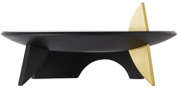 L'OBJET Black Kelly Behun Edition Leaf Flat Platter