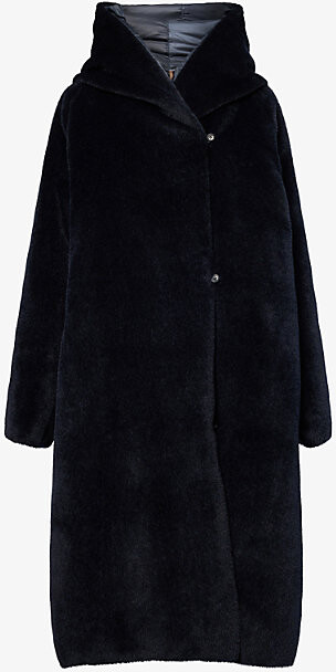 Max Mara Cube Womens Midnightblue Orion Hooded Wool-Down Coat 10