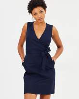 Thumbnail for your product : Warehouse Compact Cotton Wrap Dress