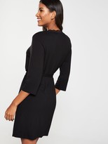Thumbnail for your product : Very Jersey Lace Trim Robe - Black
