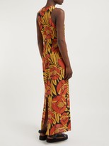 Thumbnail for your product : Raey Racerback Floral-print Silk-chintz Dress - Orange Multi