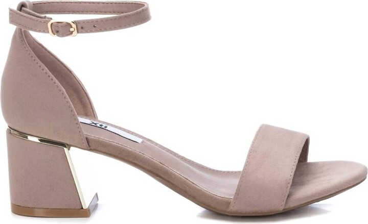 Xti Women's Heeled Suede Sandals In Beige