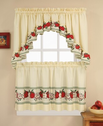 Chf Red Delicious 24" Window Tier & Swag Valance Set