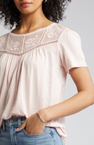 Thumbnail for your product : Caslon Embroidered Yoke Tee