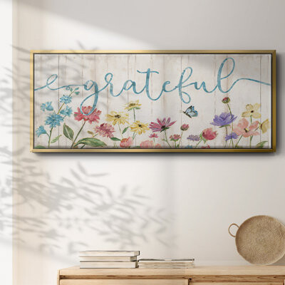 Red Barrel Studio Grateful Wildflowers- Framed Canvas