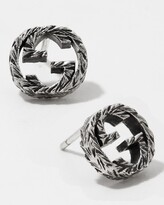 Thumbnail for your product : Gucci Interlocking G 10mm Stud Earrings in Aged Silver