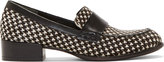 Thumbnail for your product : Balmain Pierre Black & White Calf-Hair Hondstooth Loafers