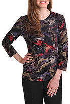 Thumbnail for your product : TanJay Petite Swirl-Print Pucker Top