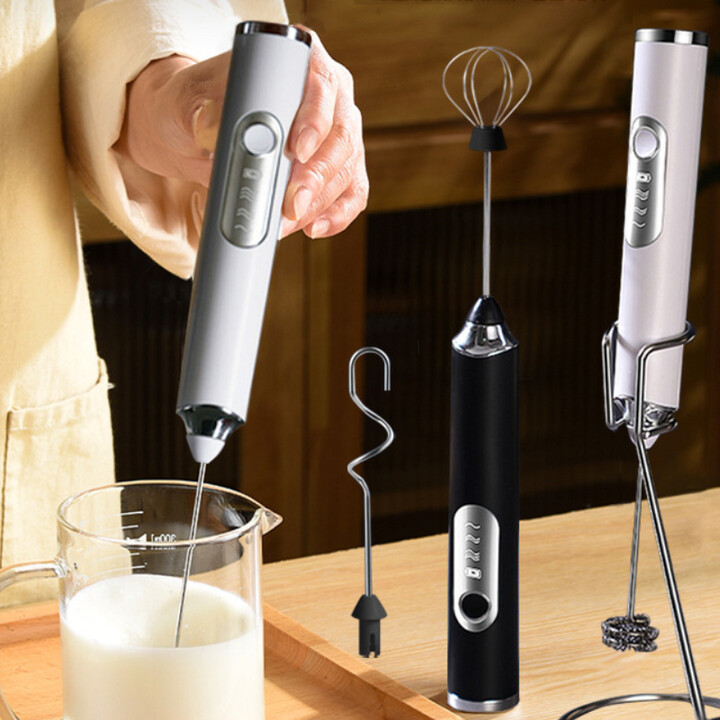 WE BOZANLO Wireless Electric Milk Frother Whisk Egg Beater USB Rechargeable Handheld Coffee Blender Milk Shaker Mixer Foamer Food Blender
