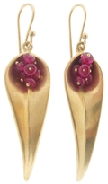 Thumbnail for your product : Annette Ferdinandsen Long Day Flower Drop Earrings with Rubies - Yellow Gold