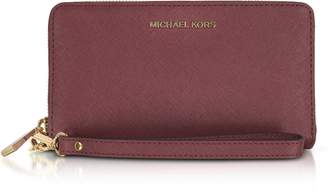 Michael Kors Jet Set Travel Large Mulberry Saffiano Leather Phone Case