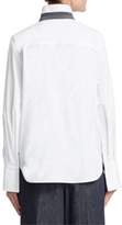 Thumbnail for your product : Brunello Cucinelli Double Collar Cotton Poplin Shirt
