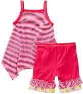 Thumbnail for your product : Freckles + Kitty Sleeveless Stripe Button Tunic & Pant Set (Toddler, Little Girls, & Big Girls)
