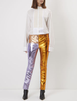 Haider Ackermann Tri-Colour Metallic Leather Trousers